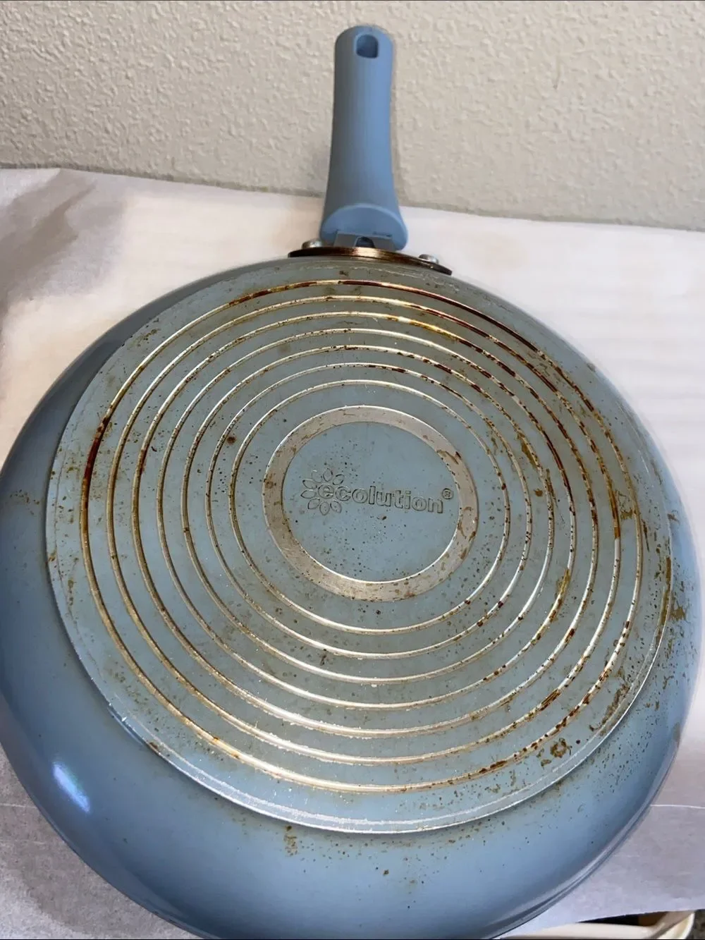 Revolution Powder Blue Nonstick Fry Pan with Soft-Touch Handle Size Medium